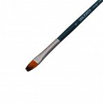 Кисть Синтетика Плоскоовальная Malevich Andy № 8, b-8.0 мм, L-12 мм (короткая ручка), синий лак