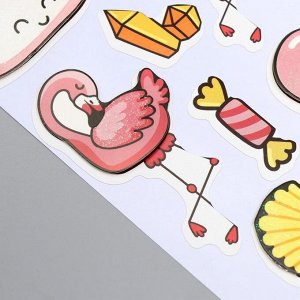 Наклейка бумага "Фламинго" 28,5х10,5 см