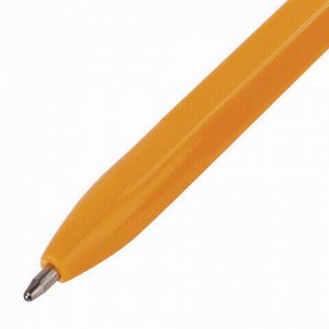Ручка шариковая STAFF "C-51", СИНЯЯ, корпус оранжевый, узел 1 мм, линия письма 0,5 мм, 143332