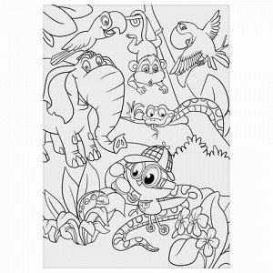 Карандаши цветные ЮНЛАНДИЯ "ЮНЛАНДИК-ДЕТЕКТИВ", 18 цветов, трехгранные, с раскраской, 181681