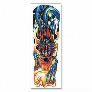 TTWD-004 Временная татуировка Синий Дракон, 150х420мм