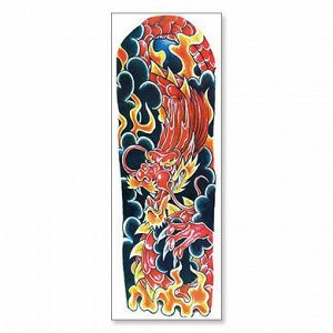 TTWD-008 Временная татуировка Красный Дракон, 150х420мм