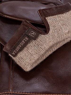 ELEGANZZA Перчатки мужские ш+каш. TOUCH F-IS3149 d.brown #Темно-коричневый