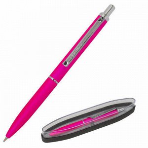 Ручка бизнес-класса шариковая BRAUBERG Bolero, СИНЯЯ, корпус розовый с хромированными деталями, линия письма 0,5 мм, 143461