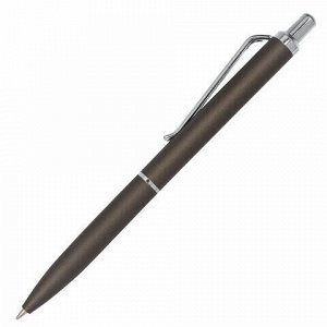 Ручка подарочная шариковая BRAUBERG "Bolero", СИНЯЯ, корпус серый с хромированными деталями, линия письма 0,5 мм, 143462