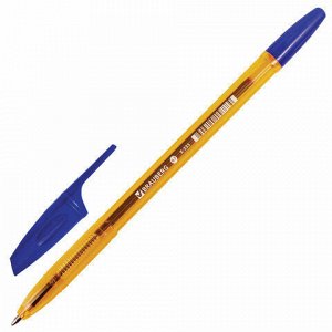 Ручка шариковая BRAUBERG &quot;X-333&quot; AMBER, СИНЯЯ, корпус тонированный оранжевый, узел 0,7 мм, линия письма 0,35 мм, 142832