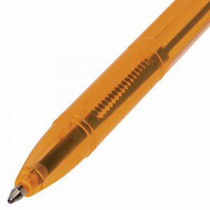 Ручка шариковая BRAUBERG &quot;X-333&quot; AMBER, СИНЯЯ, корпус тонированный оранжевый, узел 0,7 мм, линия письма 0,35 мм, 142832