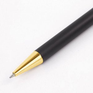 Ручка подарочная шариковая BRAUBERG &quot;Piano&quot;, СИНЯЯ, корпус черный с золотистым, линия письма 0,5 мм, 143473