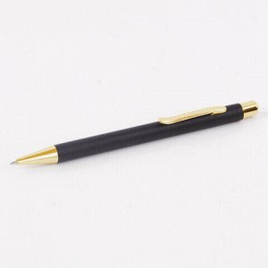 Ручка подарочная шариковая BRAUBERG "Piano", СИНЯЯ, корпус черный с золотистым, линия письма 0,5 мм, 143473