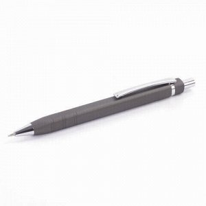 Ручка подарочная шариковая BRAUBERG Opus, СИНЯЯ, корпус серый с хромированными деталями, линия письма 0,5 мм, 143493