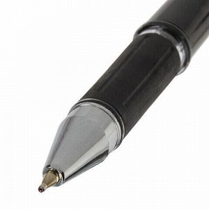 Ручка шариковая масляная с грипом BRAUBERG "Roll", ЧЕРНАЯ, корпус черный, узел 0,7 мм, линия письма 0,35 мм, 143006