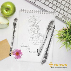 Ручка стираемая гелевая CROWN "Erasable Jell", ЧЕРНАЯ, узел 0,5 мм, линия письма 0,34 мм, EG028