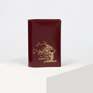 Обложка для паспорта, шик, цвет вишнёвый