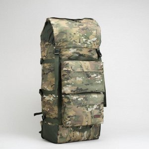 Рюкзак туристический, отдел на молнии, 100 л, 3 наружных кармана, цвет хаки