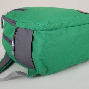 Рюкзак туристический, 21 л, отдел на молнии, наружный карман, цвет зелёный/серый