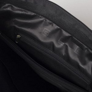 Сумка женская, отдел на молнии, с расширением, 2 наружных кармана, длинный ремень, цвет чёрный