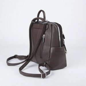 Рюкзак молодёжный, замша, отдел на молнии, 2 наружных кармана, 2 боковых кармана, цвет коричневый