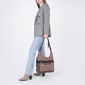 Сумка-рюкзак жен 699, 32*14*26, отд на молнии, 2 н/кармана, коричневый