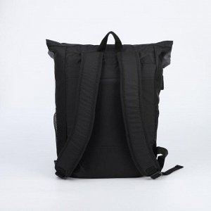 Рюкзак молодёжный, отдел на молнии, наружный карман, 2 боковые сетки, цвет чёрный/серый