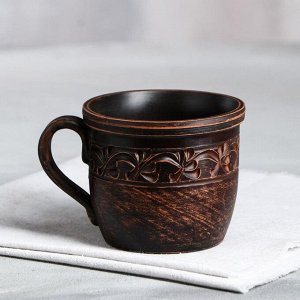 Кружка "Чайная", декор, красная глина, 0.4 л, микс