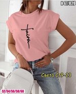 Женская Футболка Ткань Хлопок