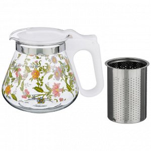 Заварочный чайник agness с фильтром "flowers" 700 мл.