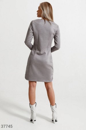 Gepur Замшевое платье серого цвета