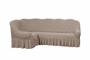 Чехол на угловой диван (левый угол) Rozvita цвет: светло-кофейный (300 см)