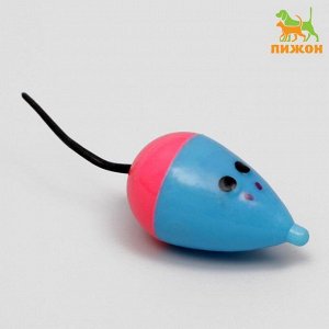 Игрушка для кошек "Мышь пластиковая" с шариками, 7,5 см, микс цветов