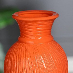 Ваза настольная "Кокетка", оранжевая, керамика, 28 см