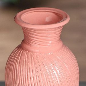 Ваза настольная "Кокетка", розовая, керамика, 28 см