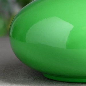 Ваза настольная "Пайетка", зелёный цвет, 10 см, керамика