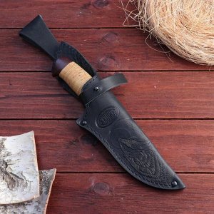 Нож охотничий «Шериф» Н68, ст. ЭИ-107, рукоять текстолит, береста, 23,5 см