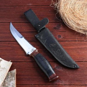 Нож охотничий «Морской патруль» Н69, ст. ЭИ-107, рукоять текстолит, кожа, 28,5 см
