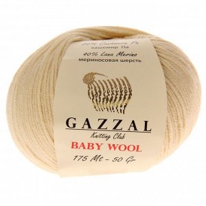 Пряжа "Baby Wool" 20% кашемир, 40% меринос. шерсть, 40% акрил 175м/50гр (829 молочный)