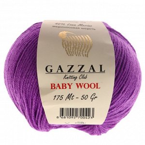 Пряжа "Baby Wool" 20% кашемир, 40% меринос. шерсть, 40% акрил 175м/50гр (815 сиренев.)