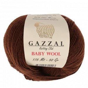 Пряжа "Baby Wool" 20% кашемир, 40% меринос. шерсть, 40% акрил 175м/50гр (807 шоколад)