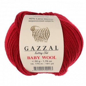 Пряжа "Baby Wool" 20% кашемир, 40% меринос. шерсть, 40% акрил 175м/50гр (816 красный)