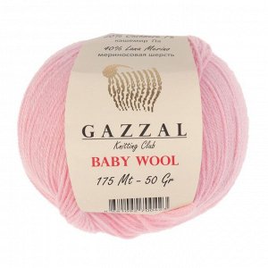 Пряжа "Baby Wool" 20% кашемир, 40% меринос. шерсть, 40% акрил 175м/50гр (836 бл. розовый)