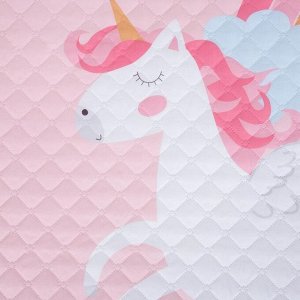Покрывало детское и наволочка Этель 1,5 сп "Pink unicorn", 145x210 см, 40x60 см, микрофибра