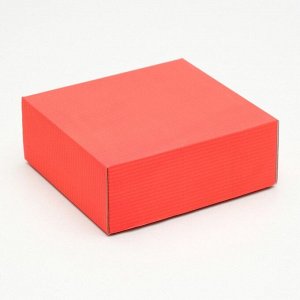 Коробка сборная, крышка-дно, красная, 14,5 х 14,5 х 6 см