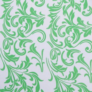Бумага упаковочная крафт "Ветки зеленые-белые", 0,6 х 10 м, 70 г/м?