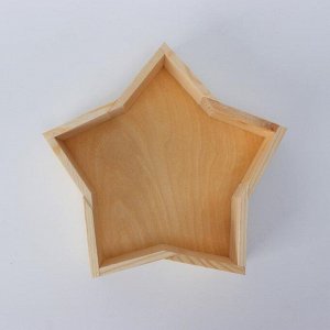 Кашпо деревянное 24*4.5 см "Звезда" подарочное, натуральный