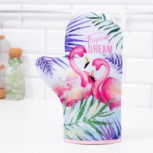 Доляна Варежка-прихватка «Tropical dream», 20х28 см, 35% х/л, 65% п/э, ватин 250г/м2