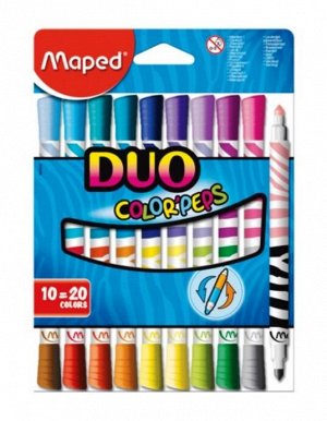 Maped. Фломастеры "Color'Peps Duo" двусторонние с треуг. пиш.узлом для письма (10шт.20цв) арт.847010