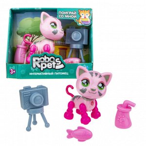 RoboPets. Котёнок "Милашка" со звук.эффектами, розовый, 3 бат LR44 в комп. арт.Т16981