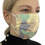 Медицинская маска камуфляжная – фиксатор для носа гибкий, прилегание плотное, но деликатное, защита высокая №119