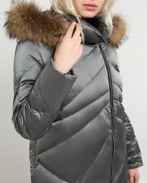 Пальто утепленное жен. (180601) темно-серый