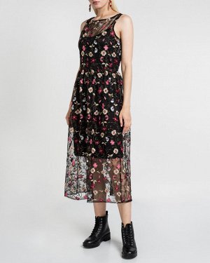 Платье жен. (002208)черно-розовый