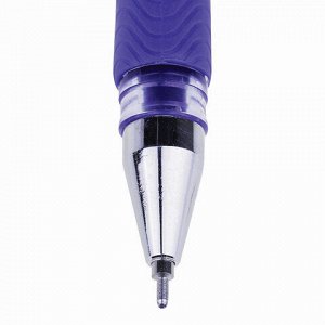 Ручка гелевая с грипом CROWN "Hi-Jell Needle Grip", СИНЯЯ, узел 0,7 мм, линия письма 0,5 мм, HJR-500RNB